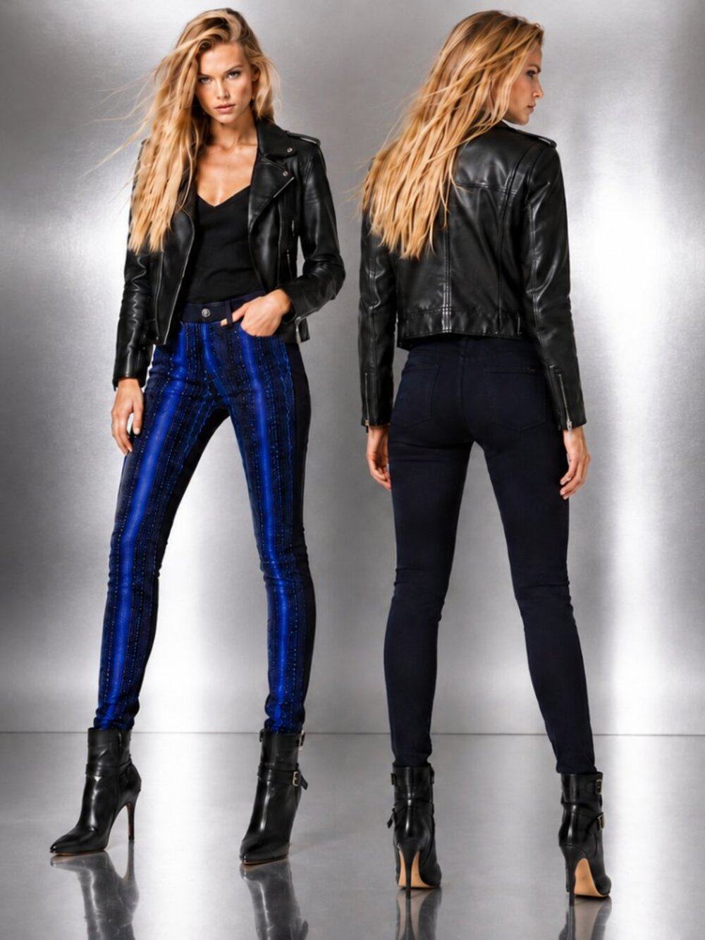 💥HOT ITEM!💥 7 For All Mankind x Mahlia Kent Metallic Blue Jaguar Jeans